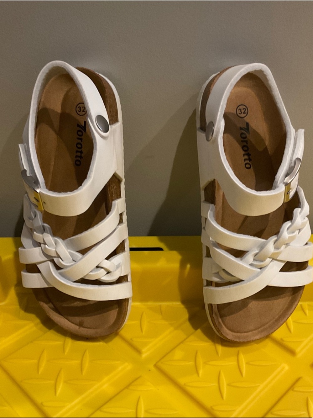 Kids' White Braided Sandals